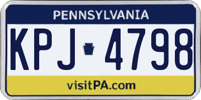 PA license plate KPJ4798