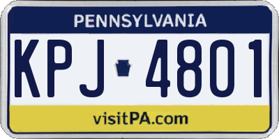 PA license plate KPJ4801