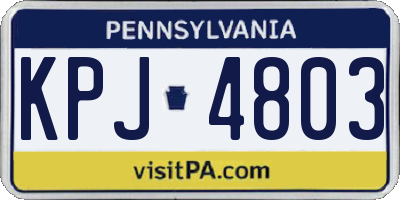PA license plate KPJ4803