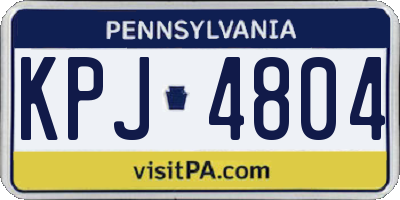 PA license plate KPJ4804