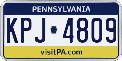 PA license plate KPJ4809