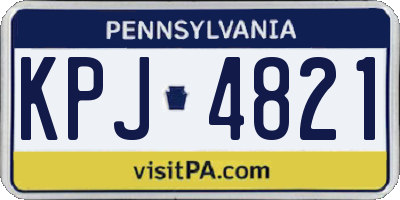 PA license plate KPJ4821