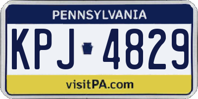 PA license plate KPJ4829