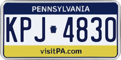PA license plate KPJ4830