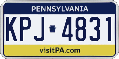 PA license plate KPJ4831