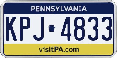 PA license plate KPJ4833