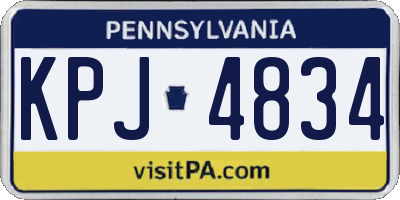 PA license plate KPJ4834
