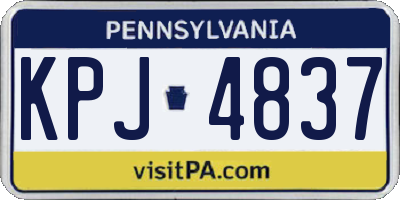 PA license plate KPJ4837