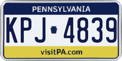 PA license plate KPJ4839