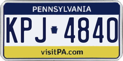 PA license plate KPJ4840