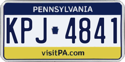 PA license plate KPJ4841