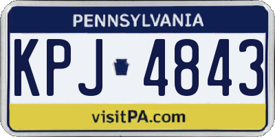 PA license plate KPJ4843