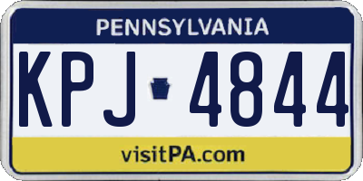 PA license plate KPJ4844