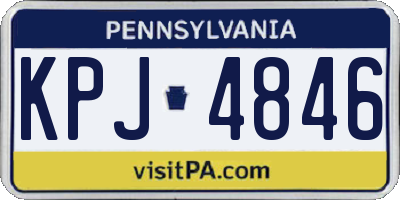 PA license plate KPJ4846
