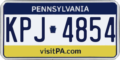 PA license plate KPJ4854