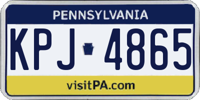 PA license plate KPJ4865