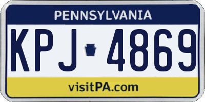 PA license plate KPJ4869