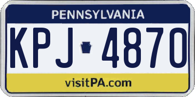 PA license plate KPJ4870