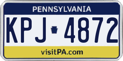 PA license plate KPJ4872