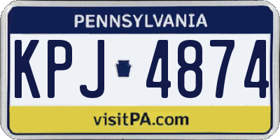 PA license plate KPJ4874
