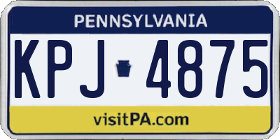 PA license plate KPJ4875