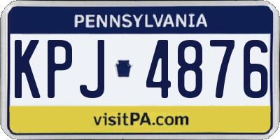 PA license plate KPJ4876