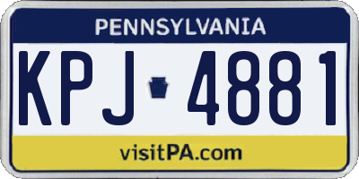 PA license plate KPJ4881