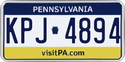 PA license plate KPJ4894