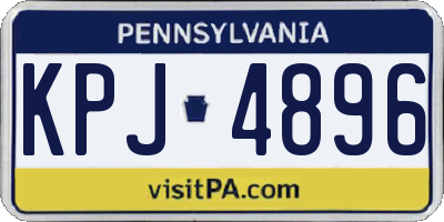 PA license plate KPJ4896