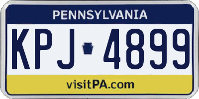 PA license plate KPJ4899