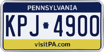 PA license plate KPJ4900