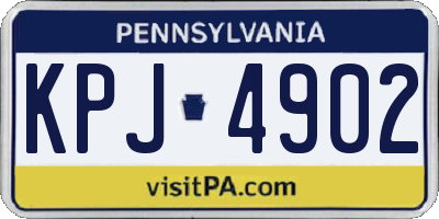 PA license plate KPJ4902