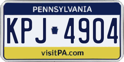 PA license plate KPJ4904