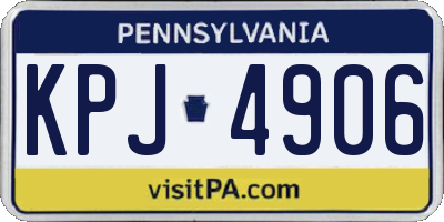 PA license plate KPJ4906