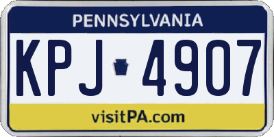PA license plate KPJ4907