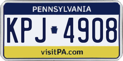 PA license plate KPJ4908