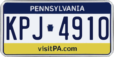 PA license plate KPJ4910