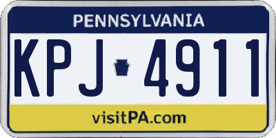 PA license plate KPJ4911