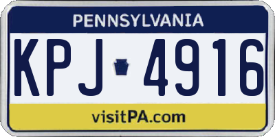 PA license plate KPJ4916
