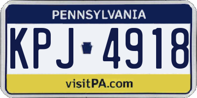 PA license plate KPJ4918