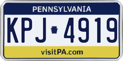 PA license plate KPJ4919