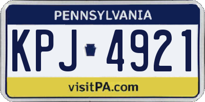 PA license plate KPJ4921