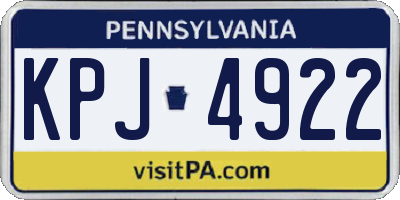 PA license plate KPJ4922