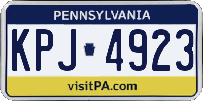 PA license plate KPJ4923