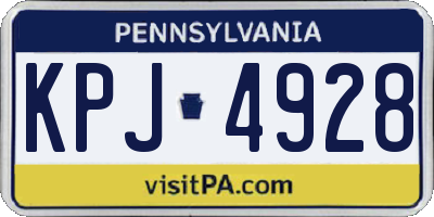 PA license plate KPJ4928