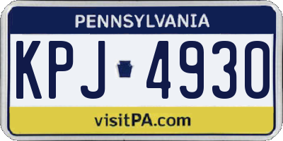 PA license plate KPJ4930