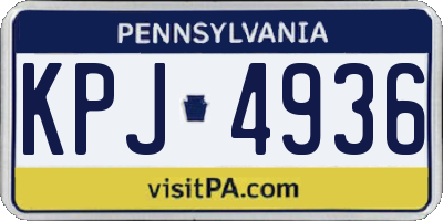 PA license plate KPJ4936