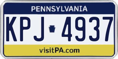 PA license plate KPJ4937