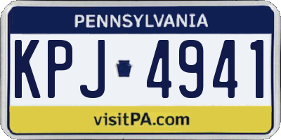 PA license plate KPJ4941