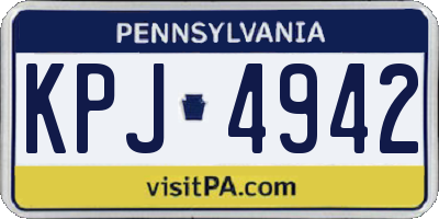 PA license plate KPJ4942